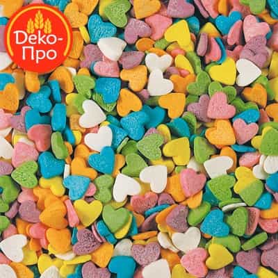 Посыпка сердечки разноцветные, 50г. Посыпка сердечки разноцветные, 50г.