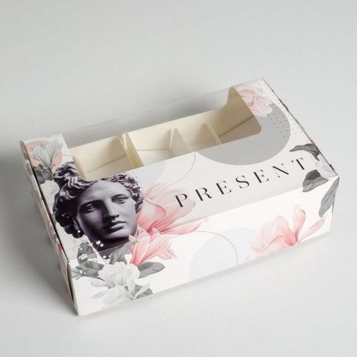 Коробка для эклеров с вкладышами "Present", 25,2*15*7см
