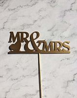 Топпер пластик "Mr mrs" цвет