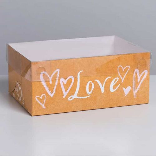 Коробка для 6 капкейков "Love" 16*23*10см Коробка для 6 капкейков "Love" 16*23*10см